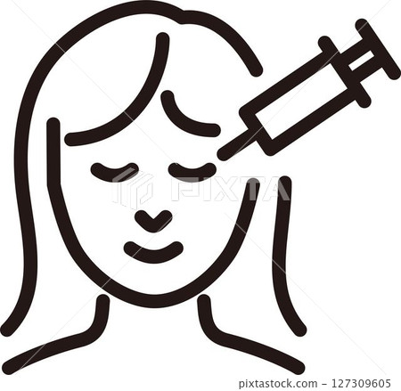 Icon injection eye double eyelid beauty plastic surgery person woman medical pictogram illustration 127309605