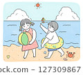 孩子們在海裡玩 127309867