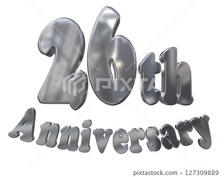 3DCG文字“26週年/26週年紀念馬克·斯帕克” 3DCG文字“26週年/26週年紀念馬克·斯帕克” 127309889