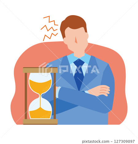 Waiting time and frustrated man 127309897