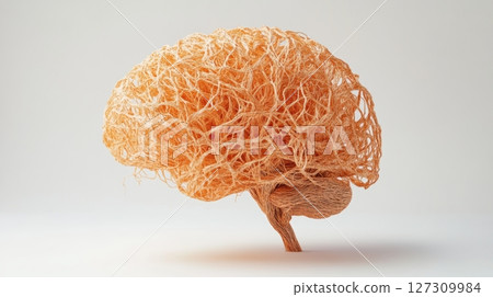 Intricate Organic Structure Resembling Human Brain in Natural Fiber Intricate Organic Structure Resembling Human Brain in Natural Fiber 127309984