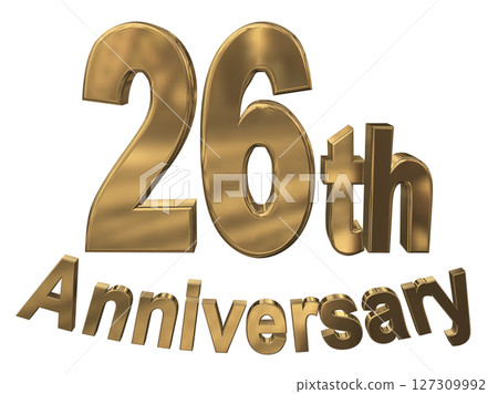 3DCG文字“26週年/26週年紀念馬克·斯帕克” 127309992