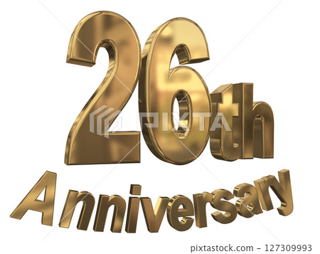 3DCG文字“26週年/26週年紀念馬克·斯帕克” 127309993