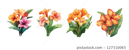 Vibrant Watercolor Flower Bouquets Floral Designs for Spring Vibrant Watercolor Flower Bouquets Floral Designs for Spring 127310065