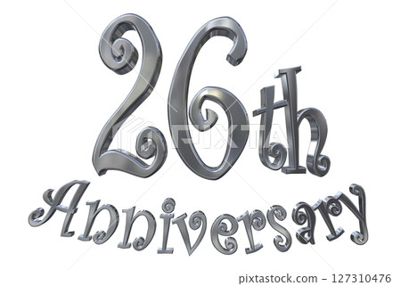 3DCG text "26th Anniversary/26th Anniversary Mark Sparkle" 127310476