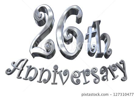 3DCG text "26th Anniversary/26th Anniversary Mark Sparkle" 127310477