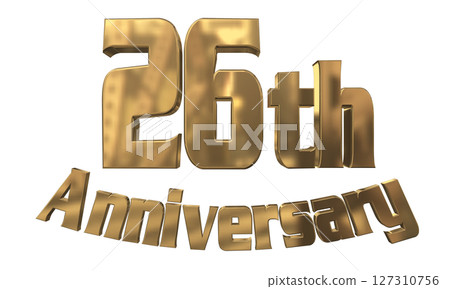 3DCG文字“26週年/26週年紀念馬克·斯帕克” 127310756