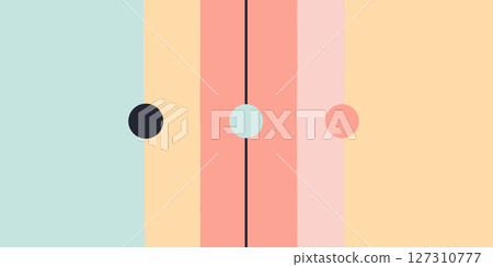 Pastel Color Block Design with Circles Abstract Background 127310777