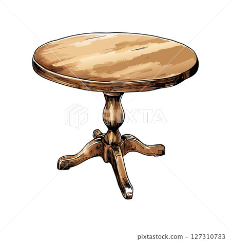 Rustic Round Wooden Table Pedestal Base Classic Design 127310783