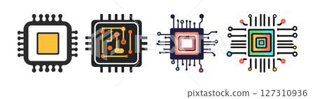 Microchip Designs A Collection of Processor Icons 127310936