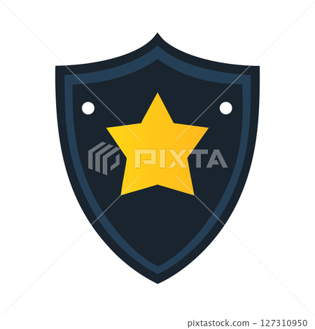 Gold Star Shield Security Protection Achievement Icon Gold Star Shield Security Protection Achievement Icon 127310950