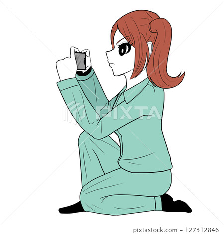 Girl taking a picture Girl taking a picture 127312846