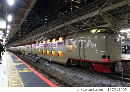 Sunrise Seto/Izumo sleeper express trains stopping at Tokyo Station 127313405