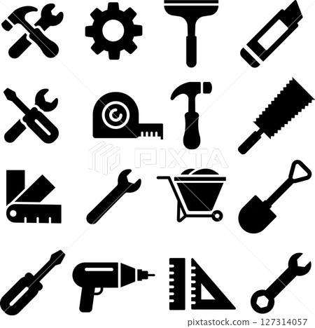 單色工具輪廓圖示集 127314057