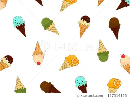 Pop and cute ice cream background illustration Pop and cute ice cream background illustration 127314133