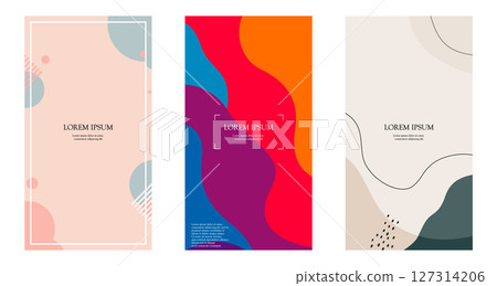 Set of 3 abstract background designs (vector material) Set of 3 abstract background designs (vector material) 127314206