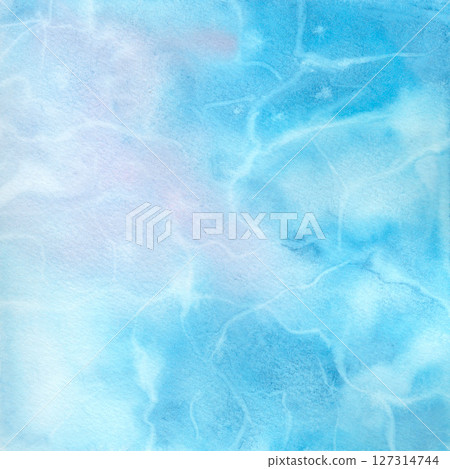 Abstract blue and pink watercolor background with gradient. Sea background, painted water. 127314744