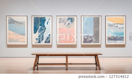Art museum with artistic paintings Art museum with artistic paintings 127314812