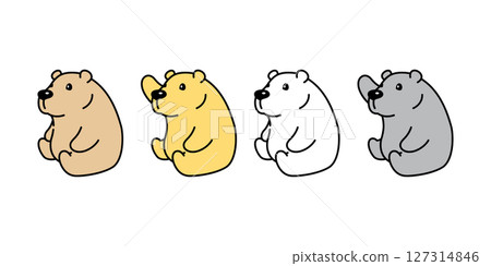 Bear vector polar bear sitting icon fat teddy cartoon character doodle logo illustration symbol design Bear vector polar bear sitting icon fat teddy cartoon character doodle logo illustration symbol design 127314846