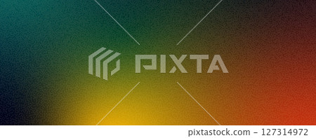 Abstract vintage gradient background with grainy texture. Old photo light leak overlay. Camera film retro blur filter with noise. Lens flare gradation effect. Retro colorful vector poster with grain 127314972