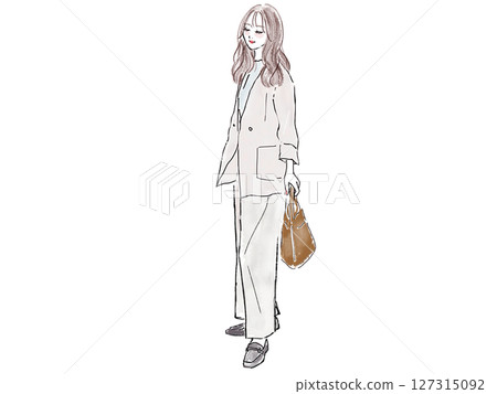 穿夾克西裝的時尚時尚女人 127315092