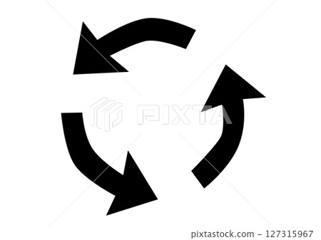 Simple arrow symbol for recycling and reuse Simple arrow symbol for recycling and reuse 127315967