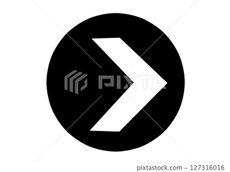 簡單的箭頭按鈕樣式單色圖標 127316016