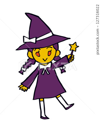 一幅流行而獨特的魔法少女手繪插圖 127316022