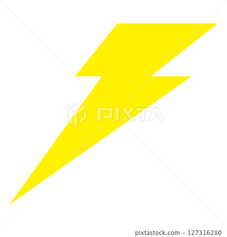 Lightning bolt simple flat illustration white background Lightning bolt simple flat illustration white background 127316280