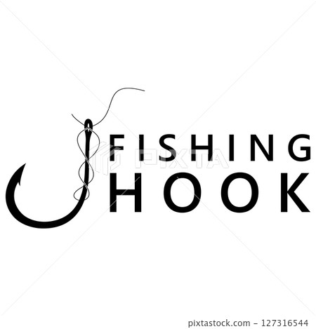 fishing hook logo design, fishing bait, fishing shop, tournament, angler, fishing community 127316544