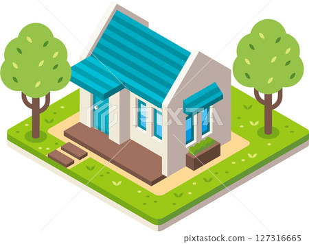 Isometric material house map Isometric material house map 127316665