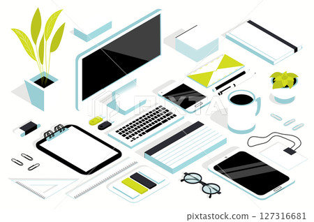 Isometric Desk Work Web 127316681