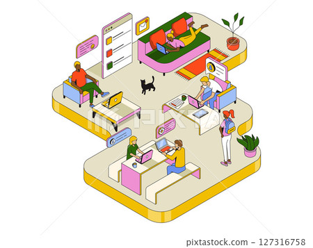 Isometric Office Freelance Isometric Office Freelance 127316758