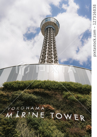 Yokohama, Japan - 05 June 2025 : Yokohama Marine Tower near Tokyo, Japan, which was filmed on a clear afternoon in early summer Yokohama, Japan - 05 June 2025 : Yokohama Marine Tower near Tokyo, Japan, which was filmed on a clear afternoon in early summer 127316838