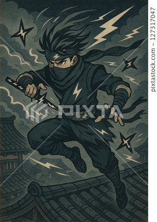 ninja, lightning, flash of lightning 127317047