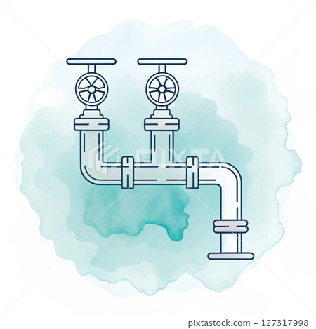Industrial plant Clipart Elements Watercolor  127317998