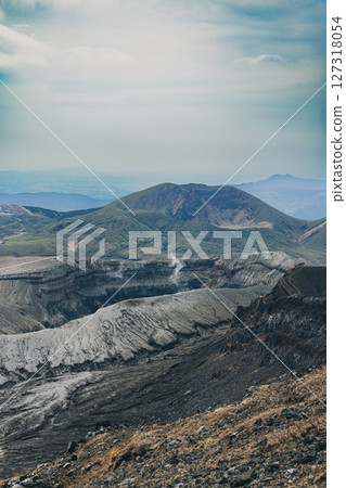 Mount Aso crater, vintage 127318054