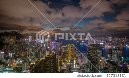 June 10 2025 Vibrant Aerial View of Hong Kong During Twilight June 10 2025 Vibrant Aerial View of Hong Kong During Twilight 127318181