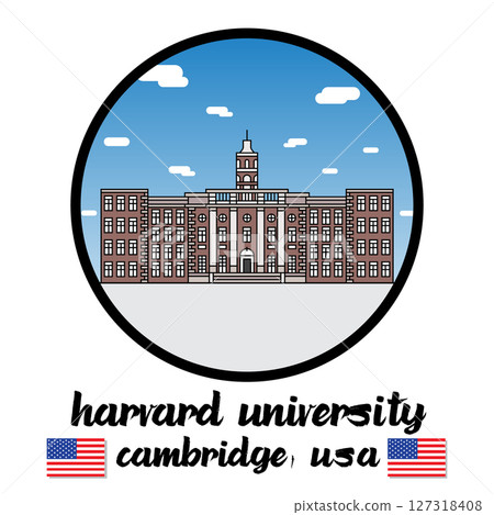 Circle Icon Harvard University. Vector Illustration 127318408