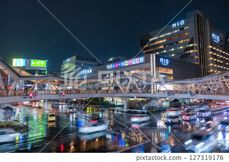 Osaka City, Tennoji Station at night, Abeno Pedestrian Bridge 127319176