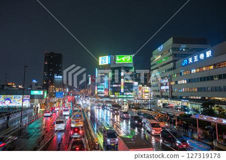 Osaka city, night view of Tennoji Station Osaka city, night view of Tennoji Station 127319178