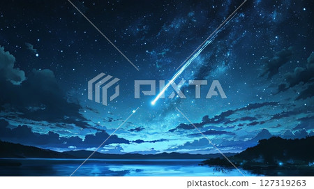 Stunning Meteor Streak Across Night Sky 127319263