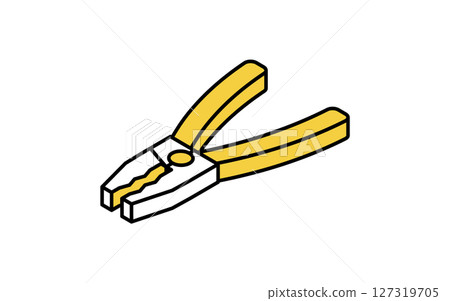 Pliers, simple and cute isometric line icon 127319705