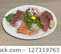 Sashimi served on a tray 127319763