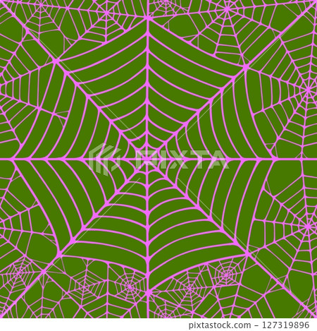 Seamless pattern with linear spider web design on color background. Seamless pattern with linear spider web design on color background. 127319896