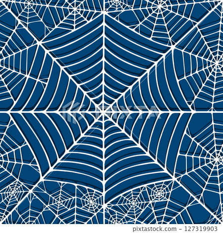 Seamless pattern with linear spider web design on color background. Seamless pattern with linear spider web design on color background. 127319903