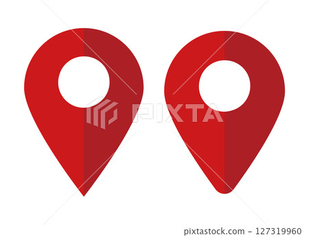 Illustration material: Map pin vector red red pin point. pin location 127319960