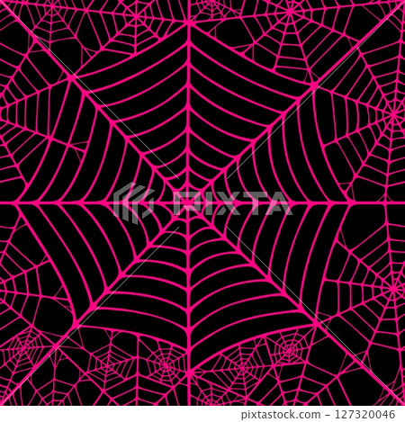 Seamless pattern with linear spider web design on color background. Seamless pattern with linear spider web design on color background. 127320046