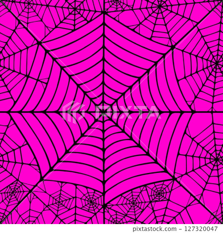 Seamless pattern with linear spider web design on color background. Seamless pattern with linear spider web design on color background. 127320047