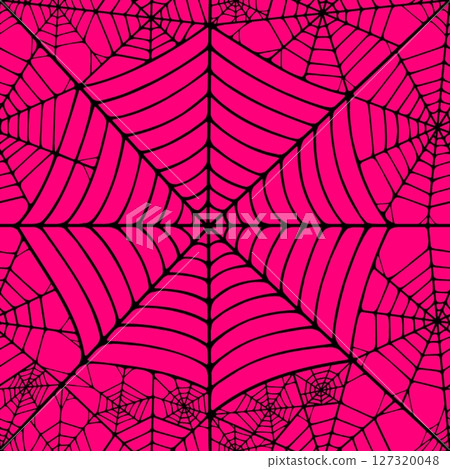 Seamless pattern with linear spider web design on color background. Seamless pattern with linear spider web design on color background. 127320048